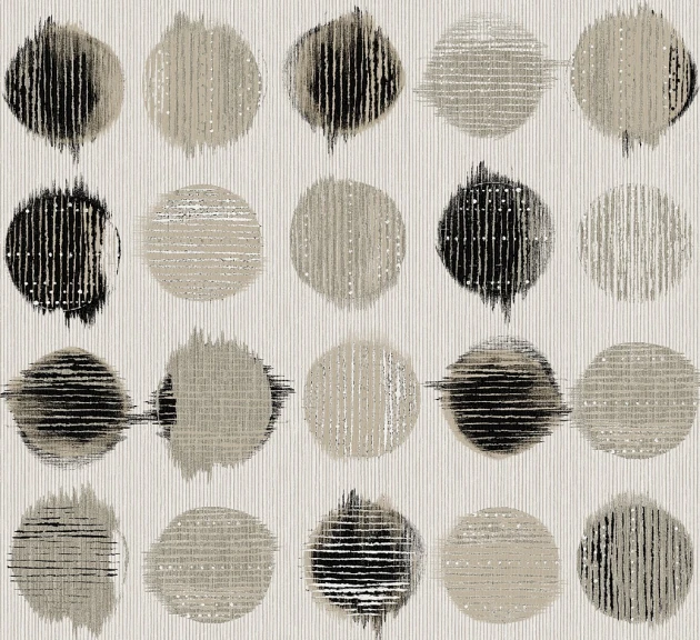 Guy Masureel INT1602 Intact Farro Charcoal - tapeta tekstylna w koła ikat