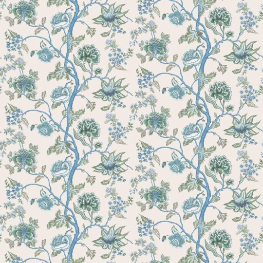 Harlequin HFUP113374 Zamora Indienne Cornflower/Pine - tapeta w roślinny ornament