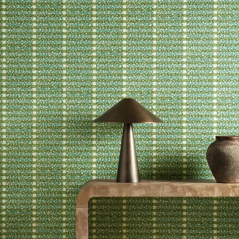 Harlequin HFUP113353 Zamora Toluca Moss/Turquoise - tapeta w pasy