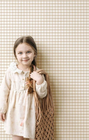 Cristiana Masi 4483 Momi Picnic - tapeta dziecięca w drobną kratkę
