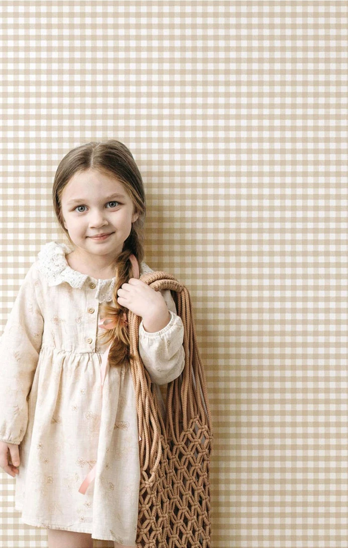 Cristiana Masi 4485 Momi Picnic - tapeta dziecięca w drobną kratkę