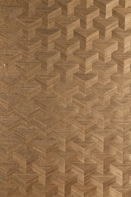 Arte 49000 Heliodor Cube - tapeta geometryczna 3D z sizalu