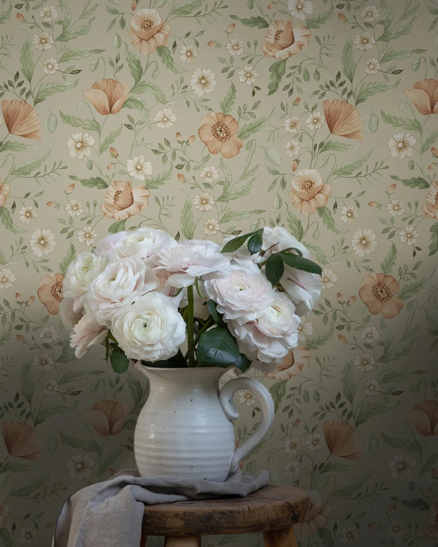 Midbec MB43118 Rosenlycka Tradgardsblommor - tapeta w kwiaty