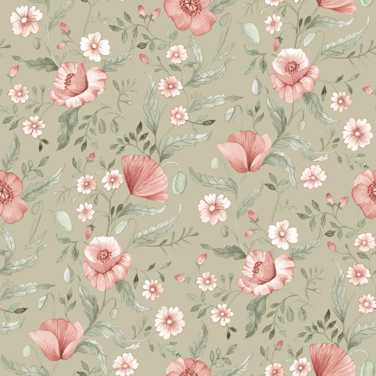 Midbec MB43119 Rosenlycka Tradgardsblommor - tapeta w kwiaty