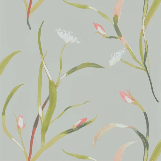 Harlequin 111756 Zapara Saona Coral/Silver - tapeta w liście