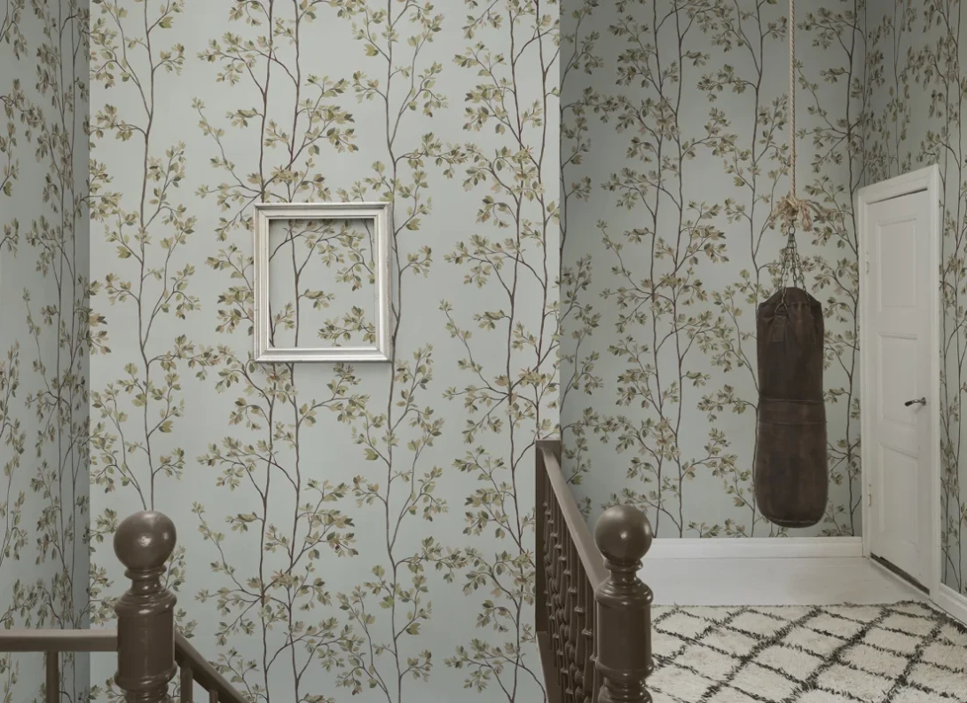 Sandberg S10809 Villa Como Laura Light Blue - mural roślinny