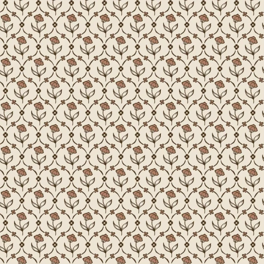 Sandberg S10670 Villa Como Elena Terracotta - tapeta w kratownicę z kwiatów