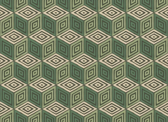 Sandberg S10692 Villa Como Chiara Green - mural geometryczny 3D retro