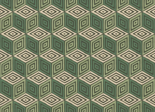 Sandberg S10692 Villa Como Chiara Green - mural geometryczny 3D retro