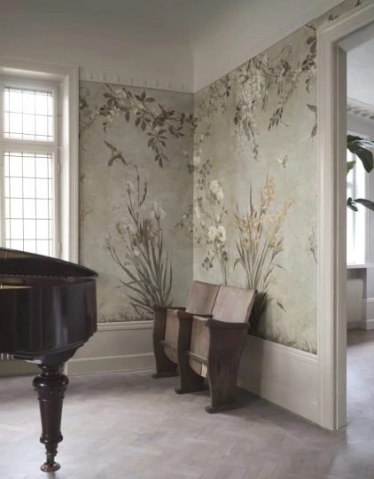 Sandberg S10813 Villa Como Nicola Beige - mural roślinny