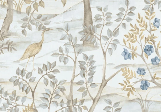 Cristiana Masi 8316 Blooming Garden Favola - tapeta w drzewa i czaple w stylu chinoiserie