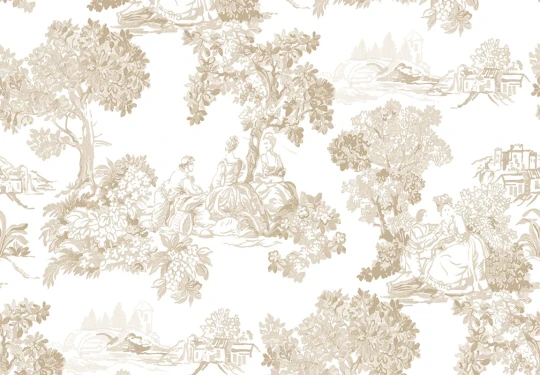 Cristiana Masi 8340 Blooming Garden Mirabelle - tapeta z motywem Toile de Jouy