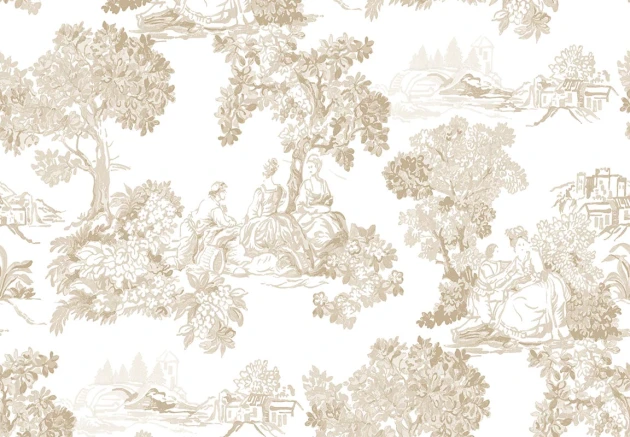 Cristiana Masi 8340 Blooming Garden Mirabelle - tapeta z motywem Toile de Jouy