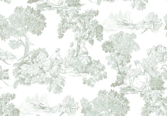 Cristiana Masi 8341 Blooming Garden Mirabelle - tapeta z motywem Toile de Jouy