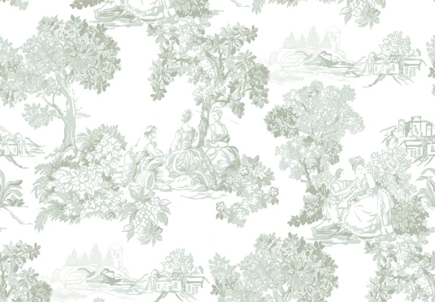 Cristiana Masi 8341 Blooming Garden Mirabelle - tapeta z motywem Toile de Jouy