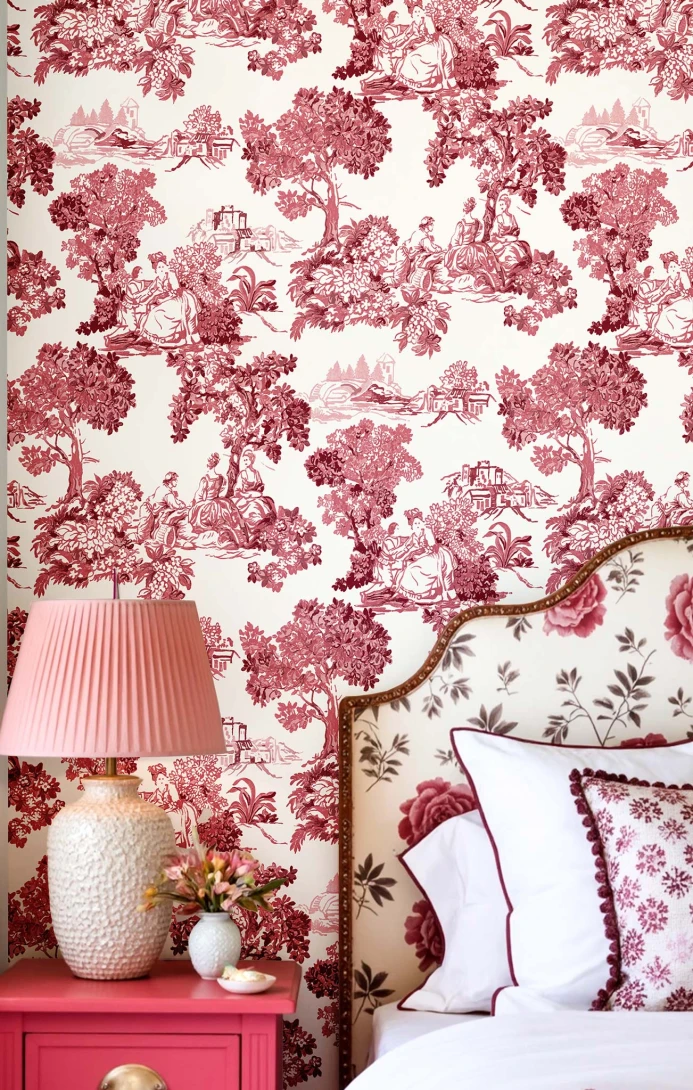 Cristiana Masi 8341 Blooming Garden Mirabelle - tapeta z motywem Toile de Jouy