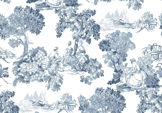 Cristiana Masi 8342 Blooming Garden Mirabelle - tapeta z motywem Toile de Jouy