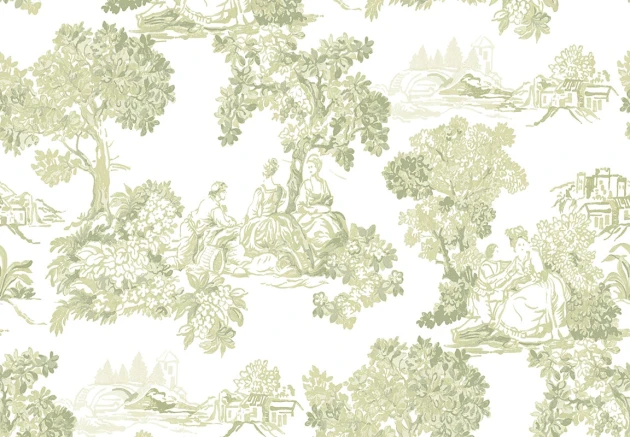 Cristiana Masi 8344 Blooming Garden Mirabelle - tapeta z motywem Toile de Jouy