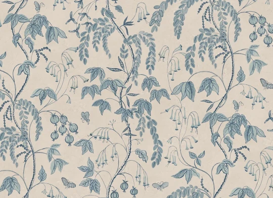 Sandberg S10532 Special Edition Ottilia Light Blue - mural w ornament roślinny