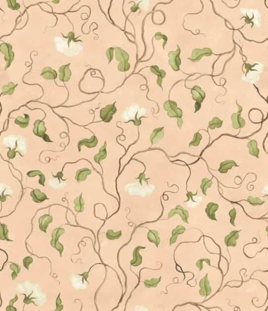 Rebel Walls R21666 Botanical Gardens Soft Vines Pink - mural w pnącza groszku i kwiaty