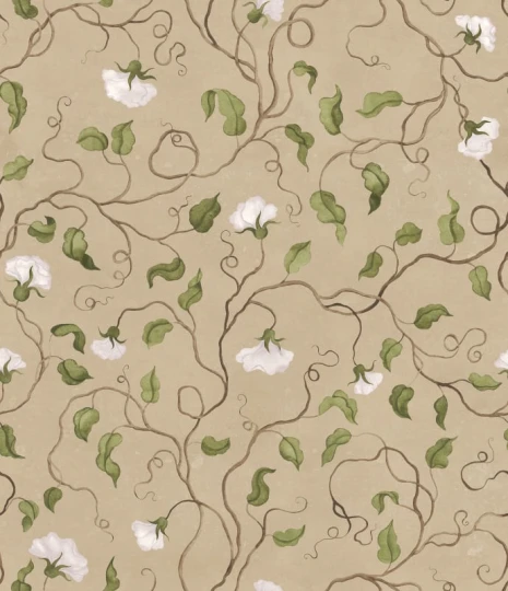 Rebel Walls R21667 Botanical Gardens Soft Vines Beige - mural w pnącza groszku i kwiaty