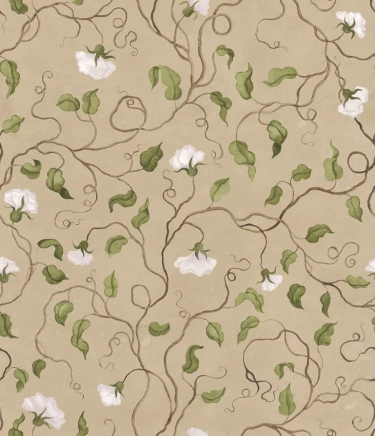 Rebel Walls R21667 Botanical Gardens Soft Vines Beige - mural w pnącza groszku i kwiaty
