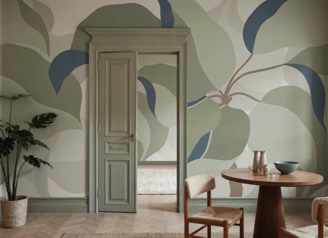 Rebel Walls R22076 Botanical Gardens Grand Verdant Green - mural w liście