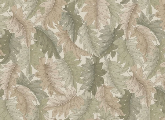 Rebel Walls R21683 Botanical Gardens Swirling Fern Light Green - mural w liście paproci