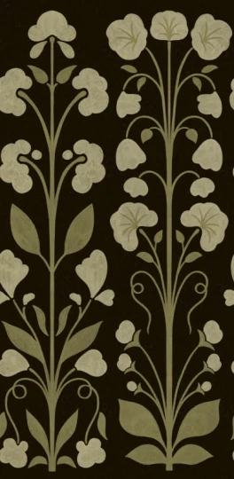 Rebel Walls R22078 Botanical Gardens Folk Flower Dark Green - mural w stylizowane kwiaty