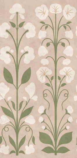 Rebel Walls R22080 Botanical Gardens Folk Flower Pink - mural w stylizowane kwiaty