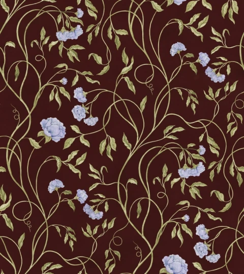 Rebel Walls R22059 Botanical Gardens Peony Bloom Burgundy - mural w pnącza i kwiaty
