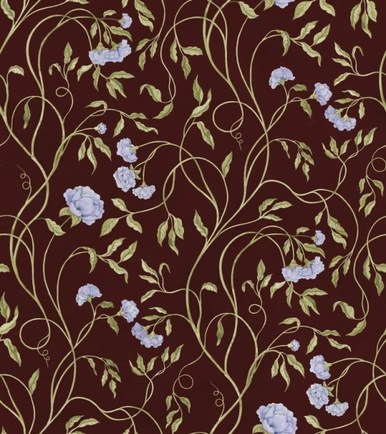 Rebel Walls R22059 Botanical Gardens Peony Bloom Burgundy - mural w pnącza i kwiaty