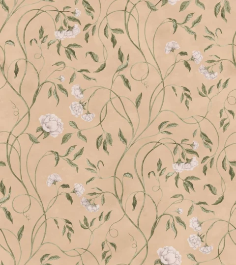 Rebel Walls R22061 Botanical Gardens Peony Bloom Peach - mural w pnącza i kwiaty