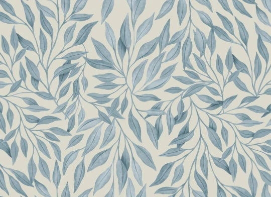 Rebel Walls R21687 Botanical Gardens Willow Blue - mural w liście wierzby