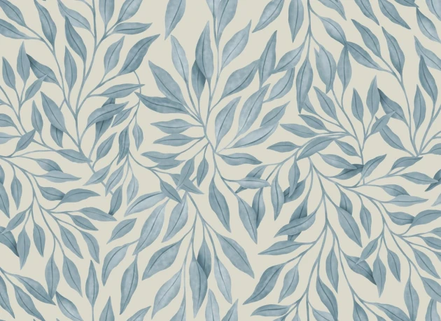 Rebel Walls R21687 Botanical Gardens Willow Blue - mural w liście wierzby