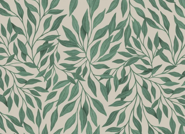 Rebel Walls R21688 Botanical Gardens Willow Green - mural w liście wierzby
