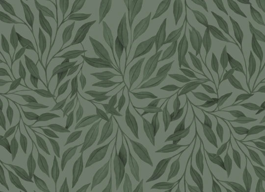 Rebel Walls R21689 Botanical Gardens Willow Dark Green - mural w liście wierzby