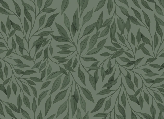 Rebel Walls R21689 Botanical Gardens Willow Dark Green - mural w liście wierzby
