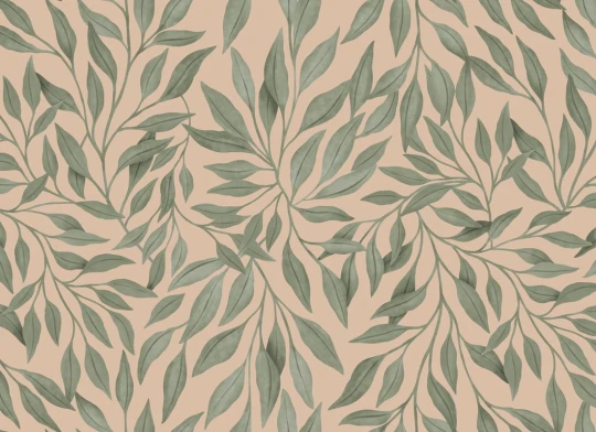 Rebel Walls R21691 Botanical Gardens Willow Peach - mural w liście wierzby
