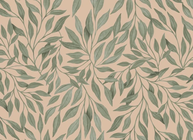 Rebel Walls R21691 Botanical Gardens Willow Peach - mural w liście wierzby