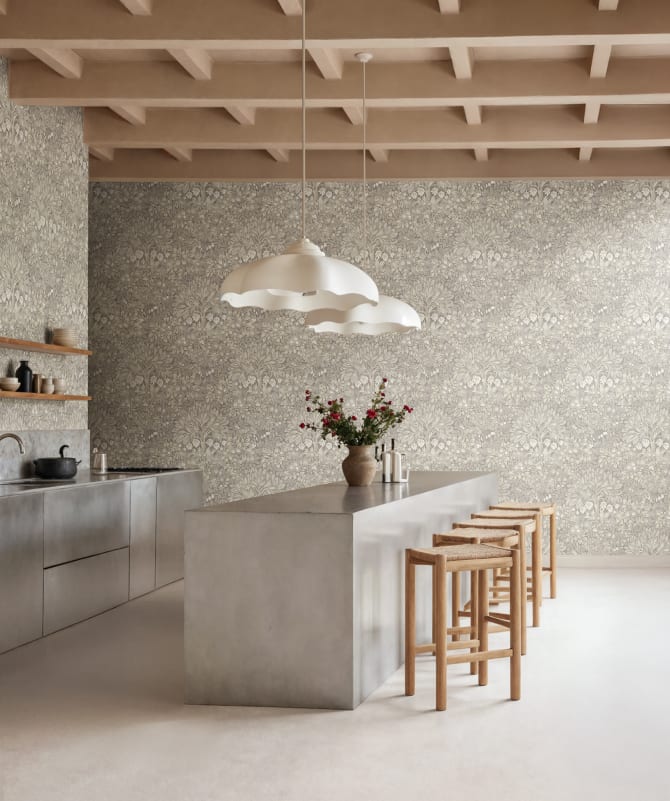 Rebel Walls R21673 Botanical Gardens Flower Tree Beige - mural w ornament z drzewami