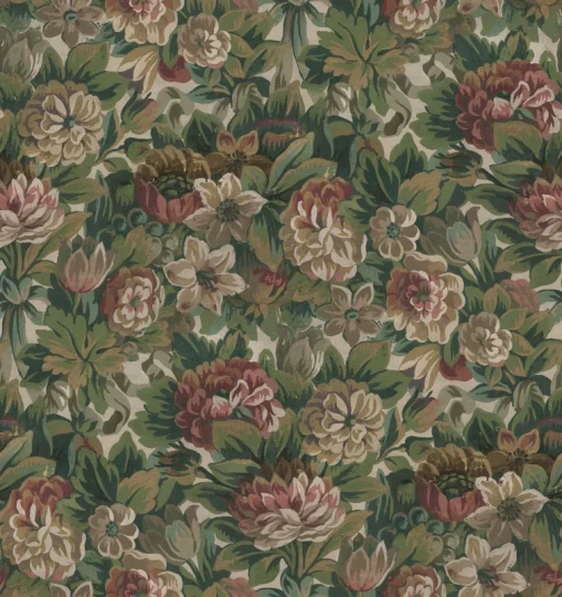 Rebel Walls R21672 Botanical Gardens Heritage Floral Red - mural w kwiaty i liście