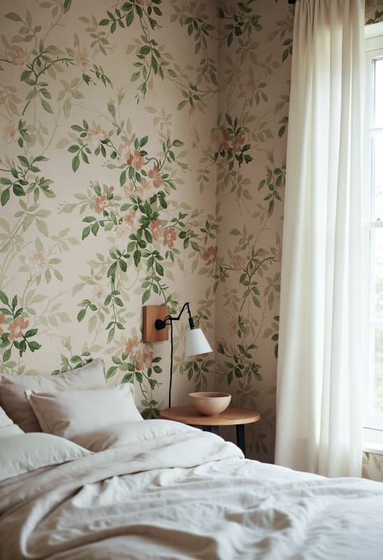 Rebel Walls R21661 Botanical Gardens Wildflower Vista Beige - mural w ornament kwiatowy