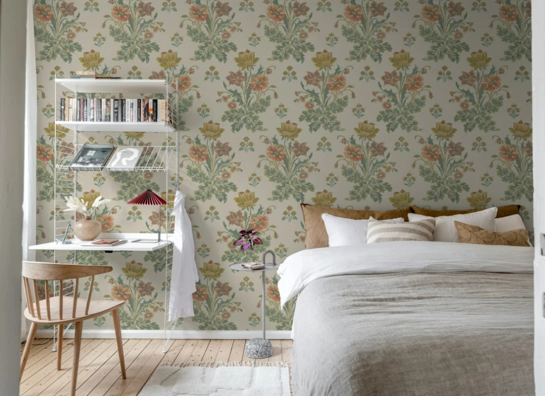 Rebel Walls R21681 Botanical Gardens Meadow Bouquet Beige - mural w bukiety