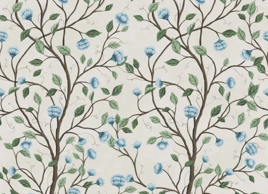 Rebel Walls R21653 Botanical Gardens Silent Bloom Beige - mural w pnącza i kwiaty
