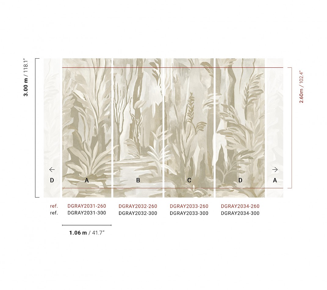 Khroma DGRAY2032-260 Ray Taiga Linen - mural w malarski las