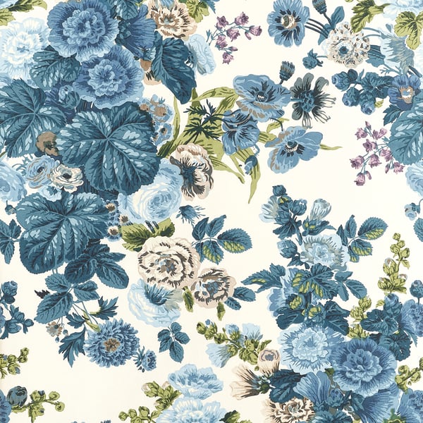 Thibaut T10512 Boxwood Hidcote Lavender and Blues - tapeta w kwiaty