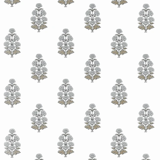 Thibaut T10520 Boxwood Audrey Grey - tapeta roślinna