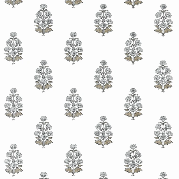 Thibaut T10520 Boxwood Audrey Grey - tapeta roślinna