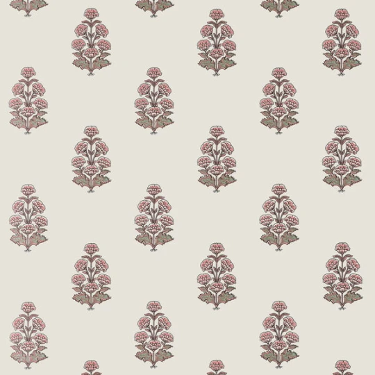Thibaut T10523 Boxwood Audrey Blush - tapeta roślinna